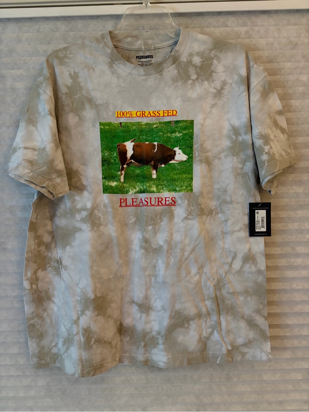 Pleasures Men’s Beige Tie-Dye 100% Grass Fed Graphic Tee